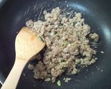 A picture of step 1 of Fried Rice Using Leftover Gyoza Filling.