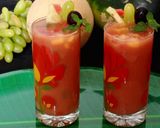 A picture of step 1 of Mix fruit mint cooler.