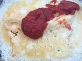 Tortilla de tomate frito con queso 