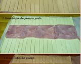 Foto del paso 2 de la receta: Trenza de hojaldre caramelizada de jamón york y queso