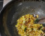 A picture of step 3 of Ridge gourd (turai) bhaji.