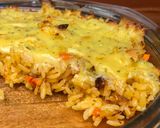 Foto langkah ke 8 dari resep Cheesy Bolognese Baked Rice (Nasi Panggang Bolognese Siram Saus Keju).