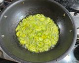 A picture of step 3 of Kaju Karela.