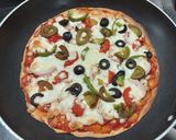 A picture of step 4 of No yeast Pizza(of whole wheat flour).