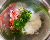 A picture of step 3 of Onion and Crab Sticks Salad.