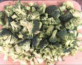 A picture of step 2 of Garlic and chilli broccoli - vegan.