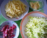 A picture of step 1 of Cheesy Baked Potatoes and Cabbage.