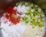A picture of step 1 of Sponge groud pakoda.