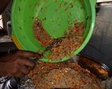 A picture of step 10 of Dashishi (Arabian food using wheat).