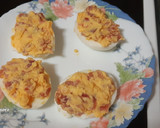 Foto del paso 5 de la receta: Huevos rellenos de jamón cocidos en airfryer