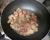 A picture of step 3 of Easy one pan bacon fried rice.