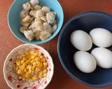 玉米蜆肉炒蛋的食譜步驟1照片