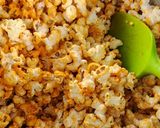 A picture of step 4 of Red hot buffalo popcorn.