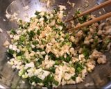A picture of step 2 of Chinese steamed meat dumplings (Shumai).