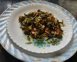 A picture of step 6 of Leafy green (fresh green methi bhaji).