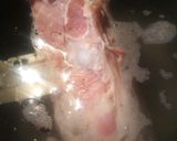 A picture of step 3 of Ham, with Black Eyed Peas and Yellow Rice.