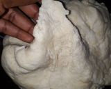 A picture of step 3 of Semovita meat pie.