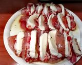 Sajtos - baconös Hasselback csirkemell recept fázis 4 fotója