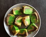 Foto langkah ke 11 dari resep Bolu Marmer 3 warna (hijau, kuning dan cokelat).