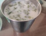 A picture of step 1 of Mint chaas.