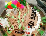 Hình bước làm 2 của món Bánh sinh nhật khúc cây