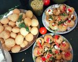 A picture of step 2 of Mumbai famous street food Instant Dahi puri chaat.