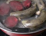 A picture of step 1 of Beet Banana Tikki.