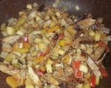 A picture of step 10 of Apple and pear chicken tikka stir fry with rice.
