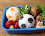A picture of step 14 of How to Make Soccer Ball Onigiri (Rice Ball).