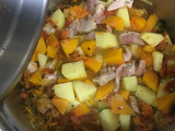 Arroz con vegetales y pollo