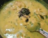 A picture of step 6 of Punjabi kadhi pakora thali.