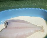 A picture of step 2 of Fried John Dory with French Fries and Tomato Sauce.