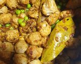 A picture of step 7 of Soya chunks and peas pulao.