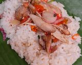 Foto langkah ke 5 dari resep Nasi Bakar Ayam Sambal Matah Ala Mayang.