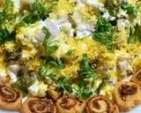 A picture of step 2 of Bakar vadi instant chaat.