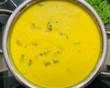 A picture of step 3 of Kadhi with Moong Daal Vadi.