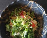 A picture of step 4 of Xaak and Aloo Pitika.