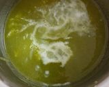 A picture of step 3 of Matar  mint soup green pea soup.