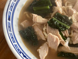 Poached chicken and ginger broth