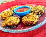 A picture of step 5 of Spicy papad paneer fritters.