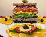 A picture of step 7 of Grand Rainbow fruits sandwich.
