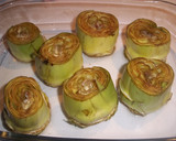 Foto del paso 3 de la receta: Alcachofas gratinadas con taquitos de Jamón serrano