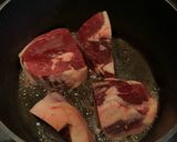 A picture of step 1 of Kleftico (in a slow cooker).