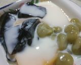Foto langkah ke 5 dari resep Puding mangga,cincau, boba matcha with vla vanila.