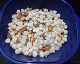 A picture of step 2 of Sabudana namkeen (less oil namkeen in 4 minutes in microwave).