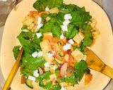 A picture of step 14 of Fattoush salad.