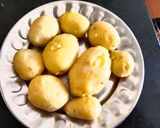 A picture of step 1 of Super healthy rajgira flour potato sabudanaPowder farali tasty cutlet with masala curd.