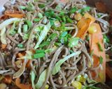 Hình bước làm 3 của món Mì soba xào rau củ