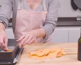 A picture of step 1 of Sweet potato and spinach quiche.