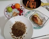 Pas rețetă Piept de pui pe pat de salată de linte verde cu fructe 1 fotografie